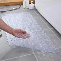 Upgraded Non-Slip Bathroom Tub Shower Mats Pebble Shape Machine Washable Bathtub Mat With Drain Holes Suction Cups For Bathroom 70x36cm gray
