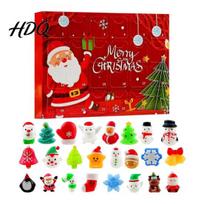 24 Days Advent Calendar Merry Christmas Calendar with Stress Relief Squeeze Toys Stocking Stuffers Xmas Countdown Box Holiday Party Gift C beige