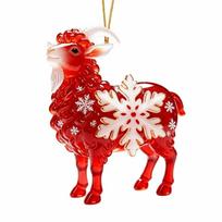 with Snowflake Goat Hanging Ornament Acrylic Christmas Tree Ornament  Car Interior Decor Red red