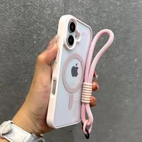 Luxury Clear For Magsafe Wrist Strap Case For 17 16 Pro Max 15 14 11 13 12 Mini Shockproof Armour With Lanyard Back Cover For iphone 17Air juoda