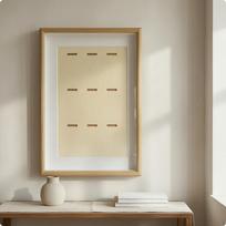 9 medalių vitrina Skaidrus priekinis skydelis Medinis šviesios spalvos pagrindas Spalvotas pagrindas 9 Medals 16IN Wall_Natural Wood gray