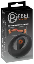 Rebel Cock Ring Vibrating St - Silicone, 10 Modes, Waterproof, Black