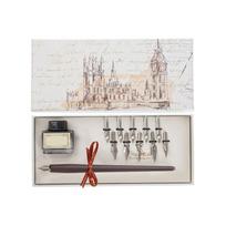 Dip Pen Holder with Nibs English Calligraphy Dip Pen Point Holder Oblique Pen Nib Holder for Drawing Writing Shading white