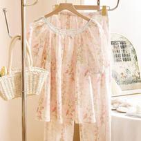 Women's Cloud Cotton Eight-Sleeve Pajama Set XL-XXL beige