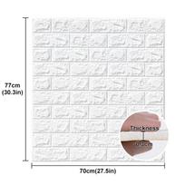 5/12Pcs Self Adhesive Wall Cover Peel And Stick 3D Wall Panel Living Room Brick Decals Bedroom Kids Room Brick Paper Home Decor 12pcs white