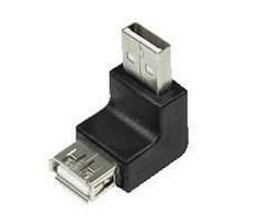 LogiLink USB 2.0 adapter, USB-A/M to  USB-A/F, 90 angled, black