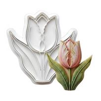 Flower Cookie Cutter Sunflower Rose Tulip Shape Biscuits Molds for Baking Fondant Pastry Biscuit Clay DIY Molds Gifts for Mother's Day Valentine's Day H gray