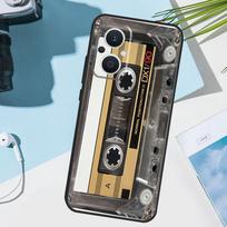 Cassette Tape Case For OPPO Reno 13 13F 12 11 F 8T 7 8 10 Pro OPPO Find X8 Pro X6 X3 X5 Lite Cover Funda OPPO Find X3 Lite black