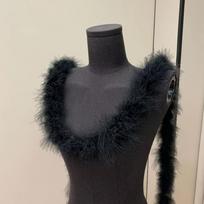 2 Meter Marabou Feather Boa Cuff Strip DIY Apparel Sewing Fluffy Trim Home Decoration Faux Fur Artificial Fur Stripe Decoration juoda