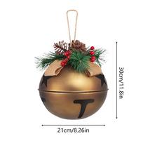 Kalėdiniai varpeliai metaliniai dideli su kankorėžiais Varpelių papuošalai Kalėdų eglutei patalpoms laukui namų dekoravimui durims sienai langui beige