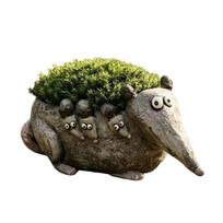 Animal Shaped Plant Pot Hedgehog Style Decorative Succulent Planter Resin Material Garden Ornament Indoor Outdoor Use One Size black
