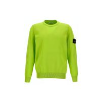 Stone Island Logo Print Pullover Crew Neck Sweater Men sweater Green 8015540B2-V0031 XL yellow