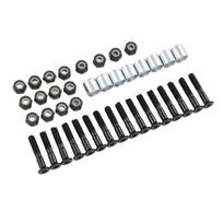 Skateboard Hardware Kit Longboard Mounting Hardware with 16 Screws 16 Nuts 8 Washers 25mm black