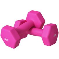 2 x 3kg Hexagonal Dumbbells Weights Set with Non-Slip Grip for Home Gym Workout, Pink 18 x 8 x 8 cm