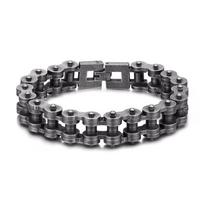 Lokomotyvas Vyriškas Punk Rock Dviračio Grandinės Apyrankė Apyrankė Nerūdijančio Plieno Motociklo Apyrankės Vyriškas Pulseira 19cm gray