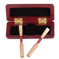 Oboe Reed Case Storage Box Maple Wooden Oboe Reed Case Holds 2PCS Oboe Reeds Protector Woodwind Instruments Accessories raudona
