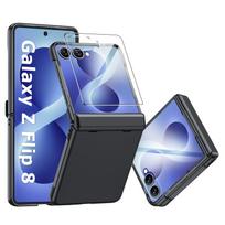 Samsung Galaxy Z Flip 8 Slim Case with Hinge Protection Shock Absorbing Protective Cover-Grey rožinė