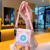 For Samsung Galaxy Z Flip 7 Pink Bubble Camera Magnetic Airbag Stand Chain Anti-Drop Phone Case For Galaxy Z Flip 7 white