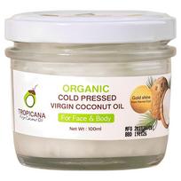 Tropicana 100% Organic Coconut Body Oil (Apply Directly Without Melting) 1 pcs 100ml, Winter Oil beige