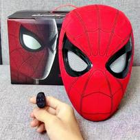 Žmogaus-voro kaukė su judančiomis akimis, LED šviečiantis šalmas su elektriniu mirksėjimu, Cosplay šalmas, Helovino Kalėdų dovana berniukams, 3D Superherojų galvos apdangalas red black
