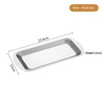 304 Stainless Steel Rectangular Plate Easy to Clean Serving Tray for Holiday Party BBQ Family Gathering Food Serving S sidabras