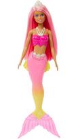 Barbie Dreamtopia Mermaid Doll with Pink Yellow Ombre Mermaid Tail and Tiara (Pink Hair) & rožinė