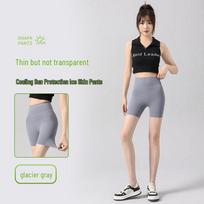 Women's 2026 Ice Skin Shark Feel Seamless Tummy Control Shorts: Thin, Stretchy, Hip-Lifting, Skin-Friendly Three-Quarter Length M beige