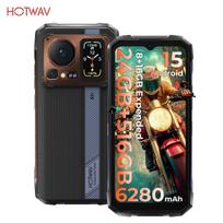 HOTWAV Cyber 16 Pro Lauko mobilusis telefonas, 24GB(8+16)+512GB, Android 15, Atsparus išmanusis telefonas, 108MP +32MP, 6280mAh Baterija, 4G Dviejų SIM kortelių, NFC/ Veido ID 8GB+512GB auksas