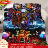 Five Nights at Freddy's Best Five Nights Horror Video Super Soft and Comfortable Flannel Plush Blanket for Sofa Custom Blankets Size: 75*100cm, Weight: 230 GSM gray