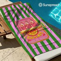 Sardines green pink stripe Quick Drying Bath Towel Microfiber beach towel light weight swimming camping yoga beach out 60x120cm multi