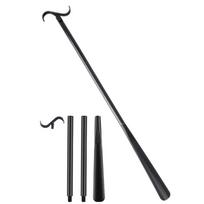35  Long Handle Shoe Horn for Seniors Unisex Plastic Dressing Aid Stick with Sock Removal Tool Adjustable Extended Stick juoda/balta