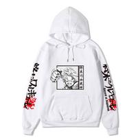 Record of Ragnarok Thor Manga Hoodie Vertical Japanese Chinese Text Dragon Print Anime Pullover Sweatshirt S balta