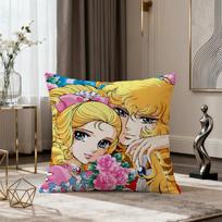 manga anime The Rose of Versailles Lady Oscar soft pillowcase Sofa Living Room Home Decor Protective Covers hogar cushion cover 30cmx30cm(12x12Inch) black