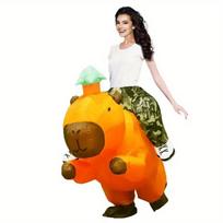 Suaugusiųjų Helovino pripučiamas kostiumas taksas pilno kūno pripučiamas kostiumas tinkantis Helovino gyvūnų cosplay teminiam vakarėliui Height 150CM-190CM ruda