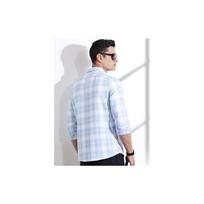 Thomas Scott Men' Cotton Regular Full Sleeve Checkered Casual Shirt(Ts1469_Blue_2Xl) 2XL mėlyna