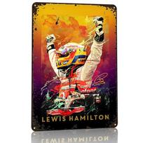 Lewis Hamilton Personalized D Textured Metal Poster Wall Art Tinplate Sign for Decor Room Decoration Gaming House Custom Plate 30x40cm(11.8x15.7inch) blue