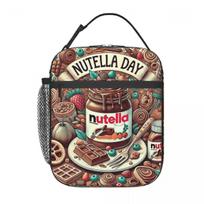 Italy Nutella Jar Insulated Lunch Bag for Women Kids Leakproof Food Boxes Thermal Lunch Box Tote One Size black