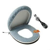 USB Heated Toilet Cover, Soft Cover Finish, 3 Heat Modes for Cold Winter Bathroom Seating Comfort Daily Use Y5GB mėlyna
