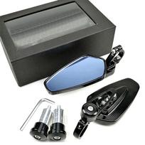 Motorcycle Mirror Handlebar Bar End Side Rearview Mirrors For aprilia tuono v4 sxv bajaj dominar 400 pulsar 200 ns Blue Glass gray