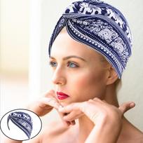 Chemo Caps Ethnic Beanie Headscarf Skull Headwear Bandana Turban Hat Headwrap for Hair Loss Navy gray