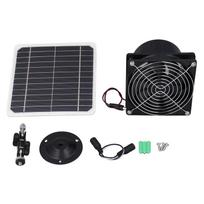 6,5 colio saulės energija maitinamas ištraukiamasis ventiliatorius 50W 12V ABS monokristalinio silicio saulės skydelis Vėdinimo ventiliatorius black