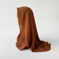 Šukuotas turbanas su perlais Šifono raukšlėtas šalikas Raukšlėtas plonas ilgas šalikas Arabų moterų galvos apdangalas 170*70cm black
