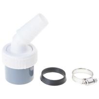 Washing Machine Drain Connector Plastic Construction with Corrosion Resistant Hose Clamp for Dishwasher Dryer Sink white
