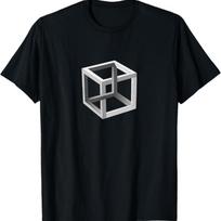 Geometric Cube Impossible Brain Bender Eye Trick Gift Tee T-Shirt XXXXXL juoda