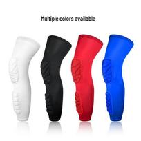Breathable Honeycomb Knee Pads for Sports - Anti-Collision Leg Sleeves for Basketball & Football Blue Single M black