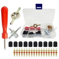 Tire Cores Replacements Tool Set Not Corrosion Tire Valves Cores Extractor Manual Repair Tool 33pcs for Vehicles & Bikes gray