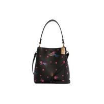 Coach Town 22 Disco Star Print Snap Pebble Leather Bucket Bag Women bags Black C7245-IMA47 Basic Set (Bag+Dust Bag) black