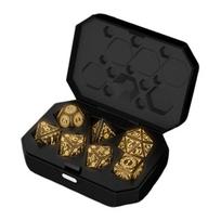 7Pcs/Set LED Light-up Dice Type-C Rechargeable Glowing Multi-sides Dice Warm Glow D4 D6 D8 D10 D12 D20 Electric Dice Adults Family Night juoda