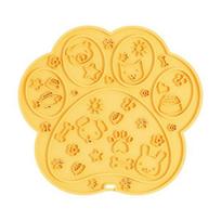 Dogs Cats Silicone Lick Mat Anti-choking Anxiety Relief Square Paw Shape Pet Food Mat with Suction Cup Slow Eating Puzzle Feeder Licking Mat A geltona