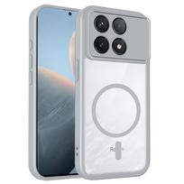 For Xiaomi Poco F8 Pro Magsafe Magnetic Wireless Charging Case Cover Poco F8 Ultra Airbag Anti-Fall Acrylic Case Poco F7 Ultra Poco F8 Pro pilka